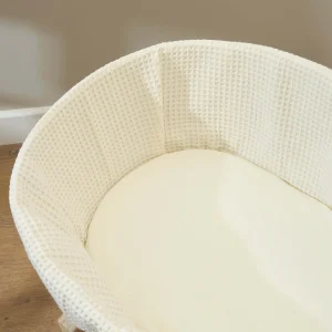 Clair De Lune Fitted Moses Basket Sheets - 2 Pack Cream