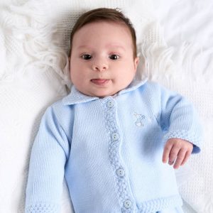 Dandelion Bunny Cardigan with Collar - Blue