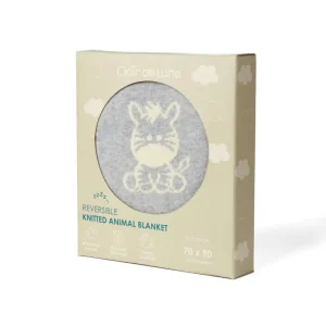 Clair De Lune Reversible Zebra Knitted Blanket