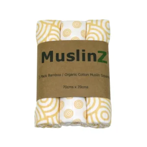 MuslinZ Bamboo Organic Cotton Muslin Squares - Gold