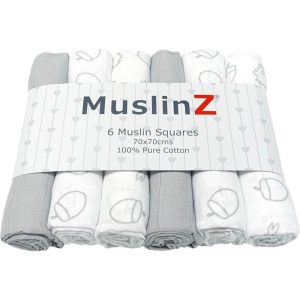 MuslinZ Pure Cotton Muslin Squares – Grey Woodland