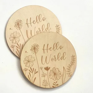 Geople Newborn Announcement Plaque — Hello World Flowers