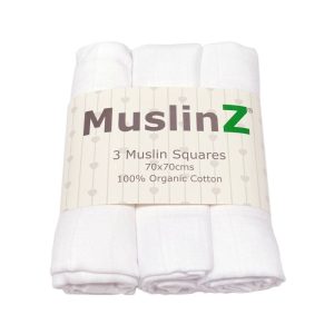 MuslinZ Organic Cotton Muslin Squares - White