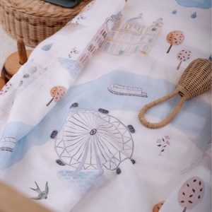 Geople Organic Cotton Muslin Squares - London Print
