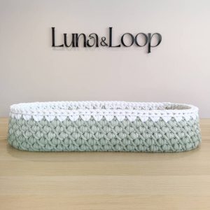 Crochet Changing Basket - Green Ombre