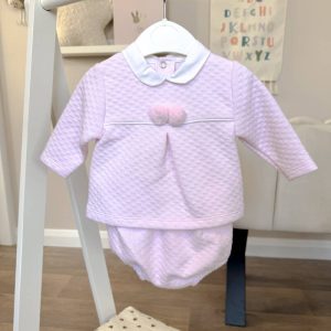 Cotton Pom Pom 2-Piece Set - Pink