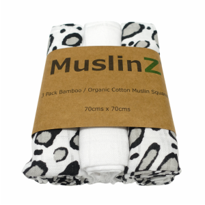 MuslinZ Bamboo Organic Cotton Muslin Squares - Leopard Print