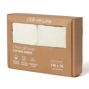Clair De Lune 2 Pack Organic Cot Bed Sheets