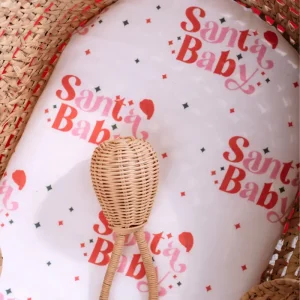 Geople Organic Cotton Muslin Swaddle - Santa Baby