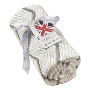 Silvercloud Cream Chevron Shawl Blanket