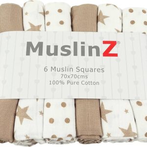 MuslinZ Pure Cotton 12 Muslin Squares - Star & Spot