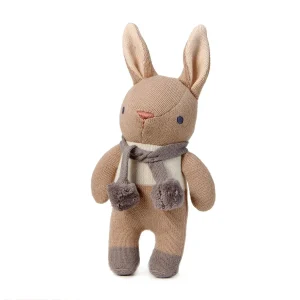 ThreadBear Baby Threads Taupe Bunny Rattle