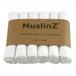 Muslinz Bamboo Organic Cotton Muslin Squares - White