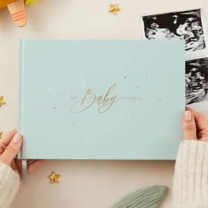 Blush & Gold My Baby Journal - Aqua