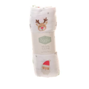 Christmas Cotton Muslin - Santa & Reindeers