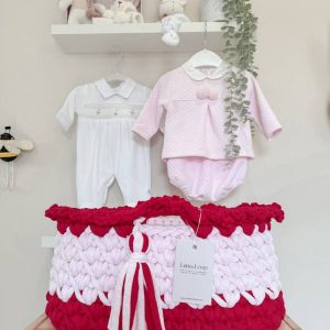 Crochet Nappy Caddy - Bloom Rose & Red
