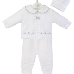 Dandelion 3-Piece Knitted Set - White