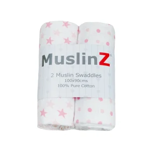 MuslinZ Pure Cotton Muslin Swaddles - Pink